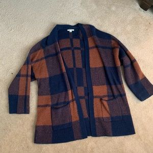 American Eagle Oversized Plaid Cardigan